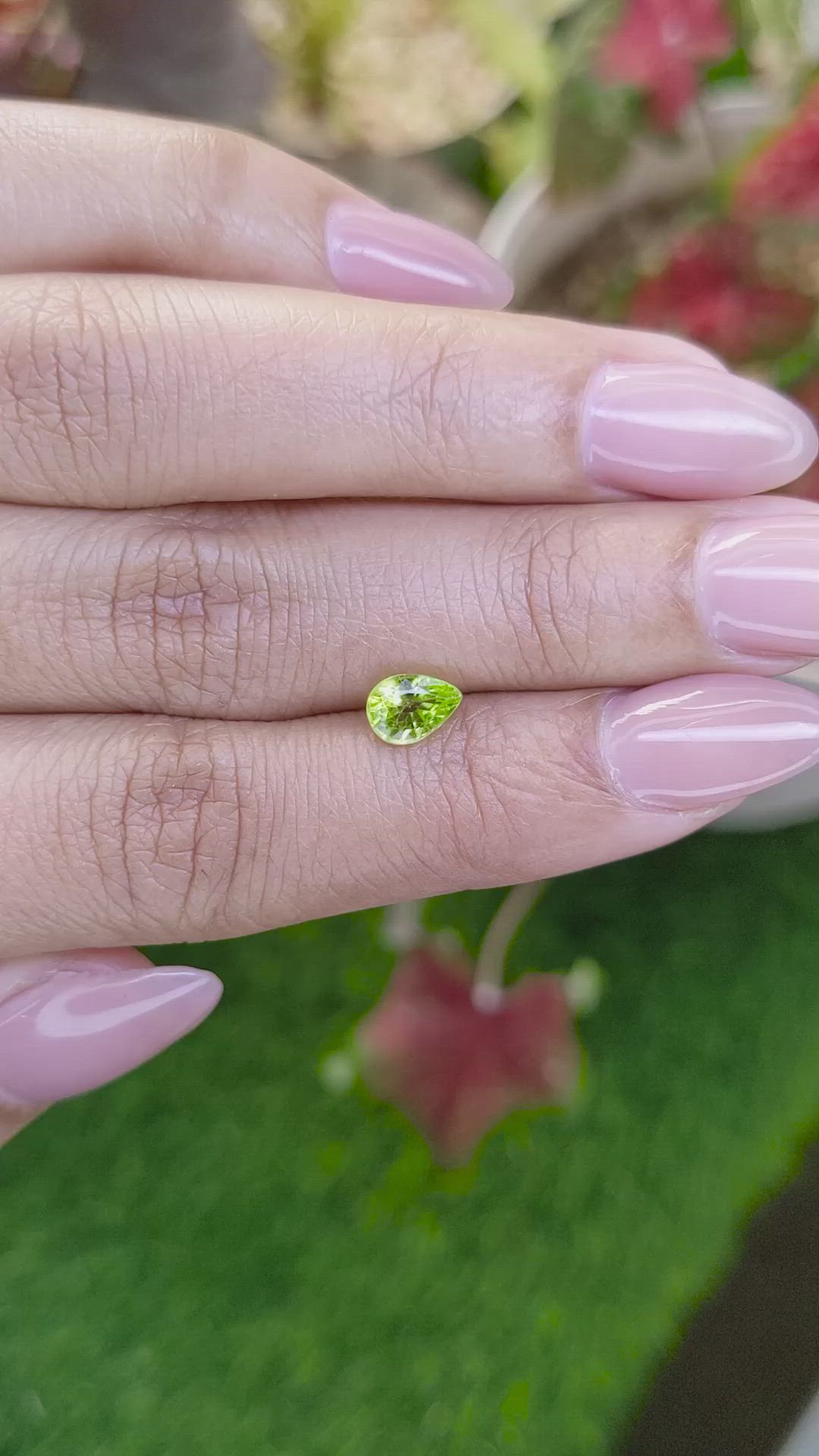 0.82 Ct. Green (Lime Green) Peridot from Pakistan Size Video