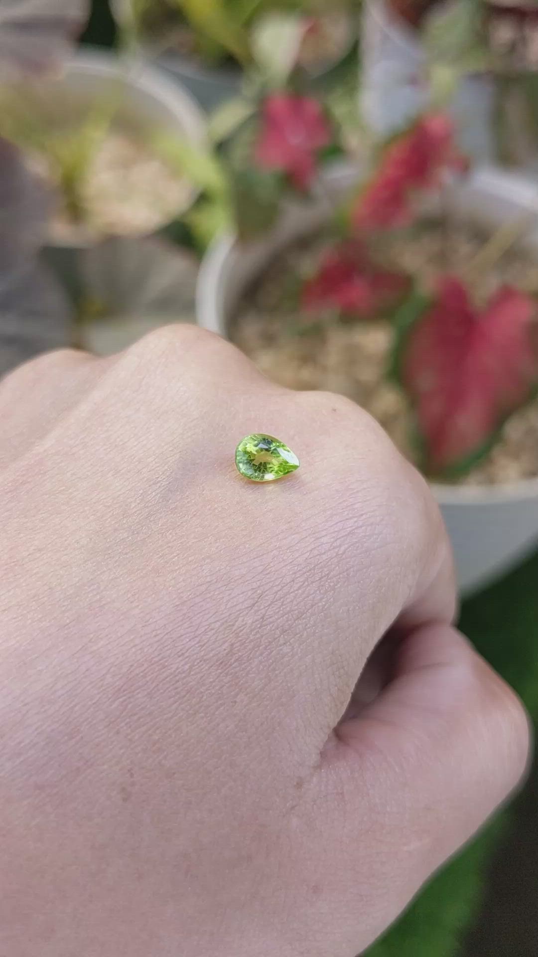 0.82 Ct. Green (Lime Green) Peridot from Pakistan Size Video