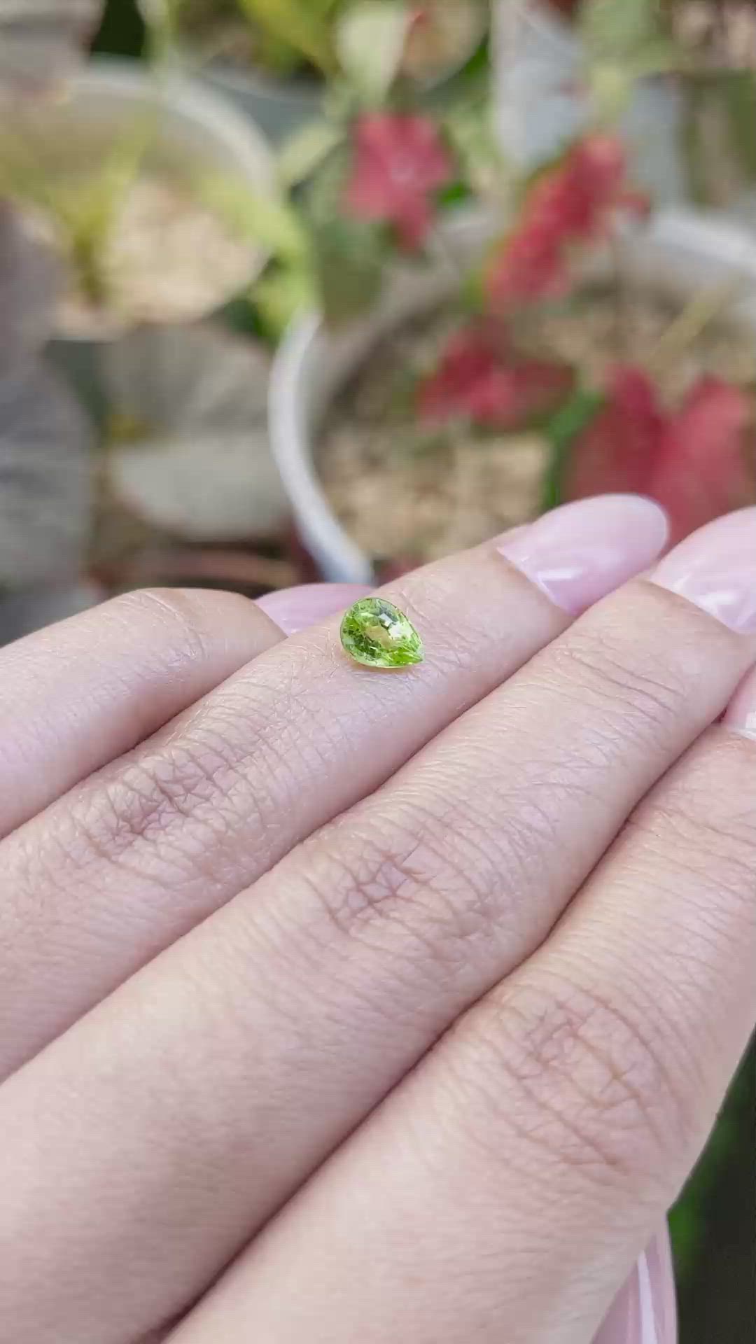 0.82 Ct. Green (Lime Green) Peridot from Pakistan Size Video