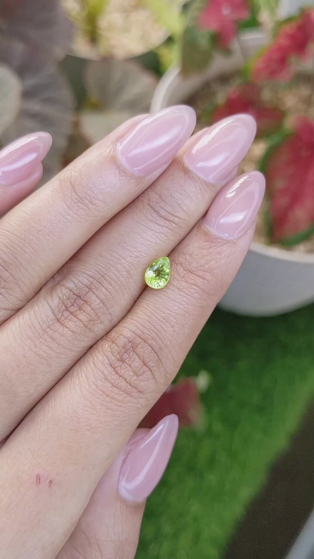 0.82 Ct. Green (Lime Green) Peridot from Pakistan Size Video