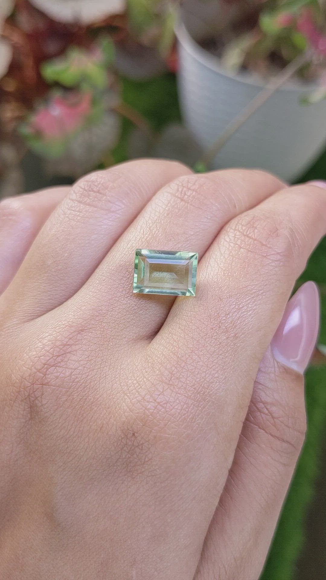 3.62 Ct. Green Prasiolite from Brazil Size Video