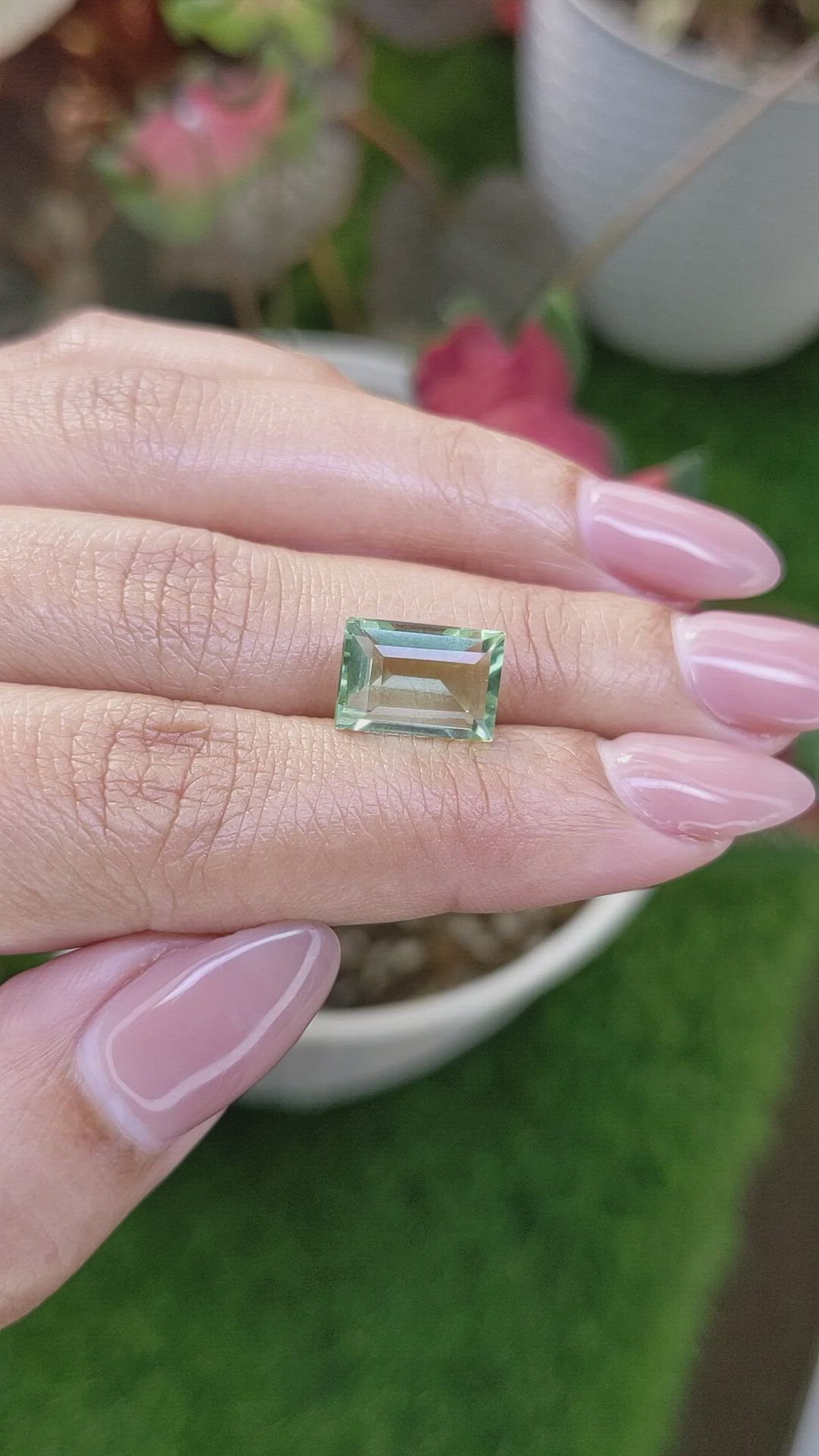 3.62 Ct. Green Prasiolite from Brazil Size Video