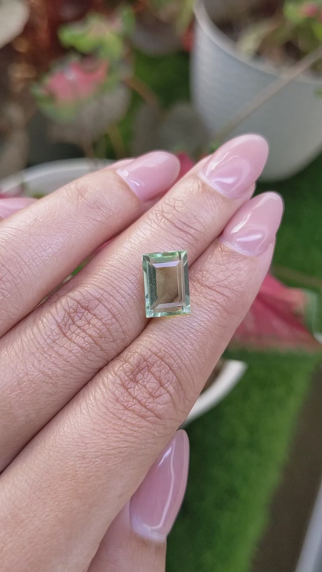 3.62 Ct. Green Prasiolite from Brazil Size Video