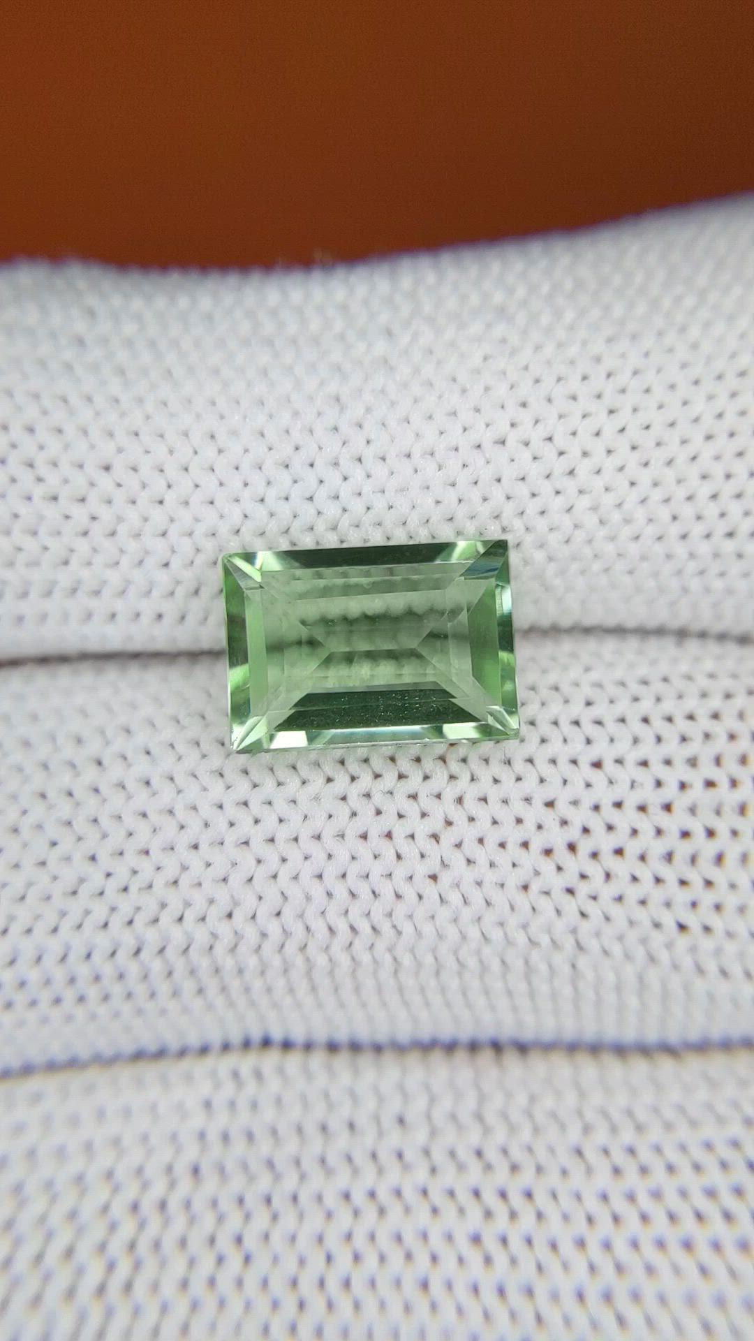 3.62 Ct. Green Prasiolite from Brazil Size Video