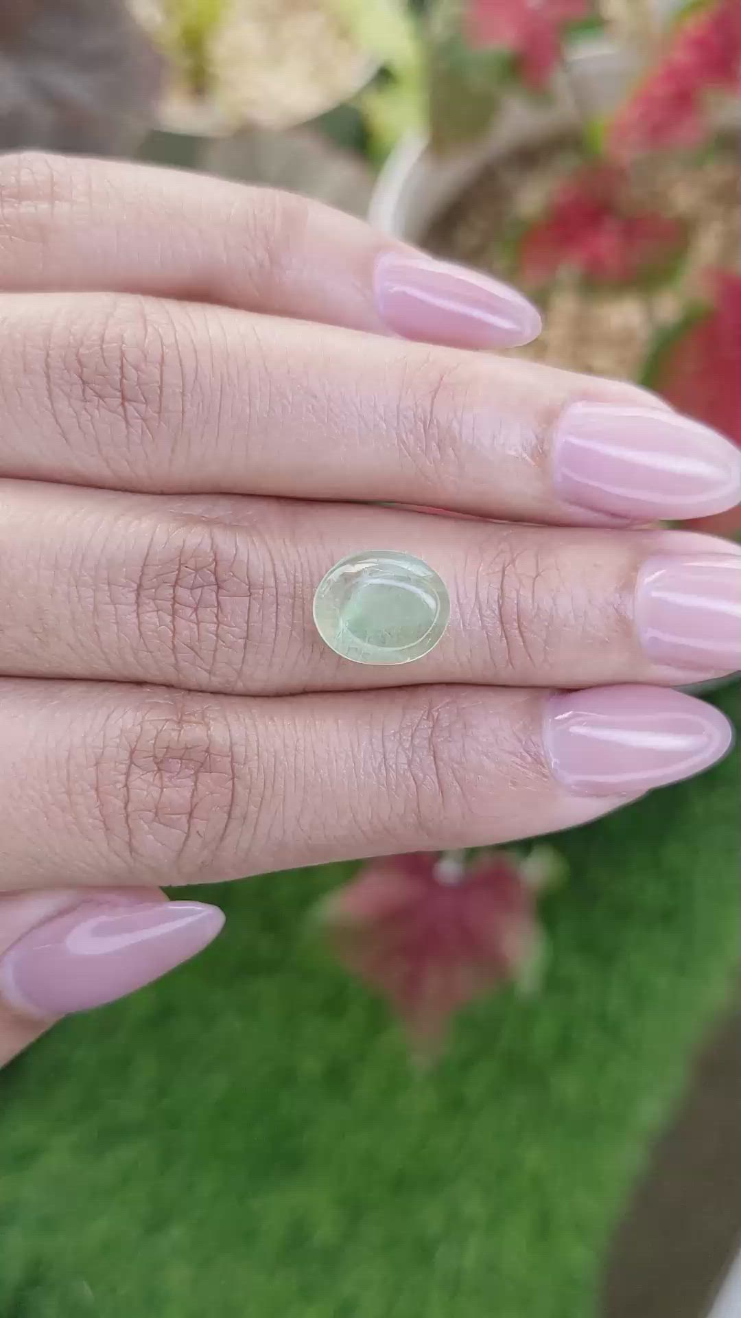 3.50 Ct. Green Cabochon Prasiolite from Madagascar Size Video