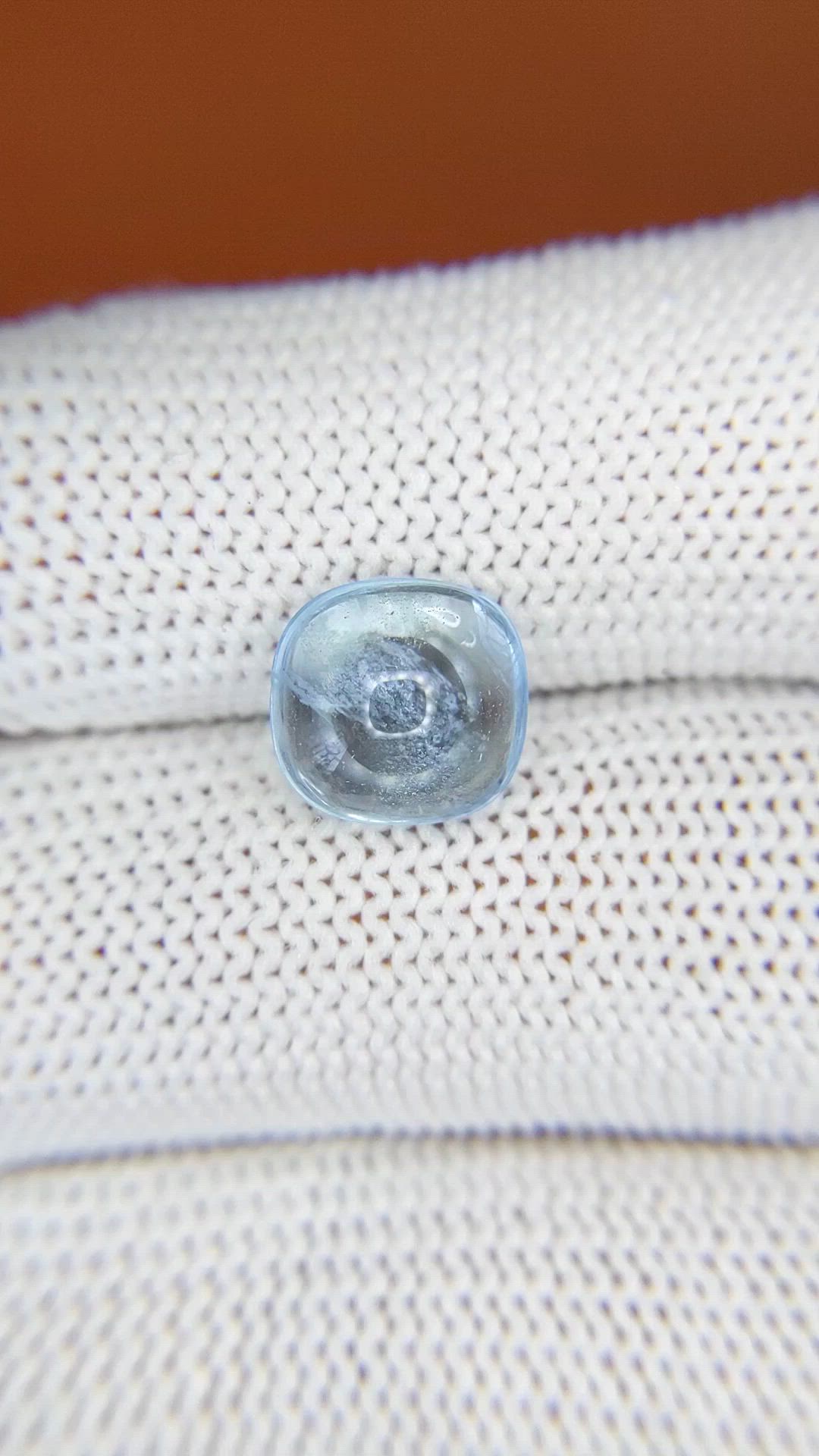 2.61 Ct. Sky Blue Cabochon Topaz from Brazil Size Video