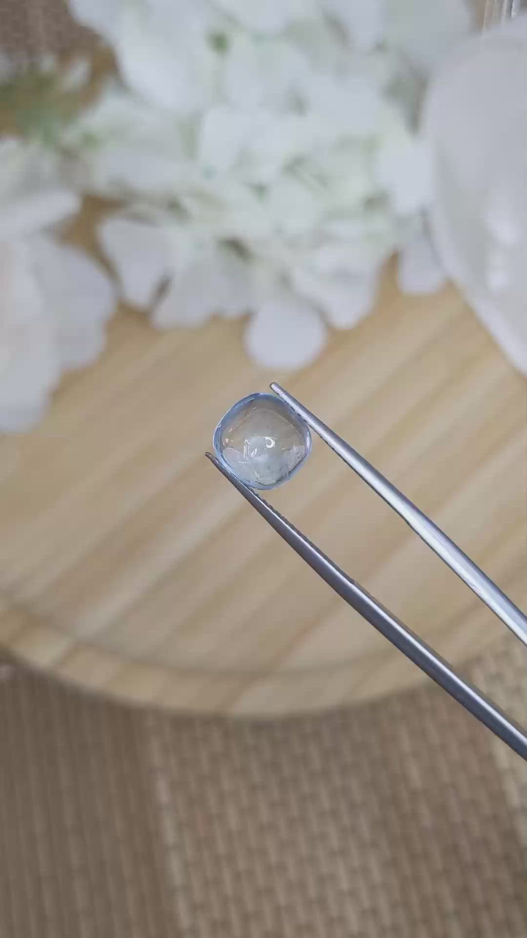 2.61 Ct. Sky Blue Cabochon Topaz from Brazil Size Video