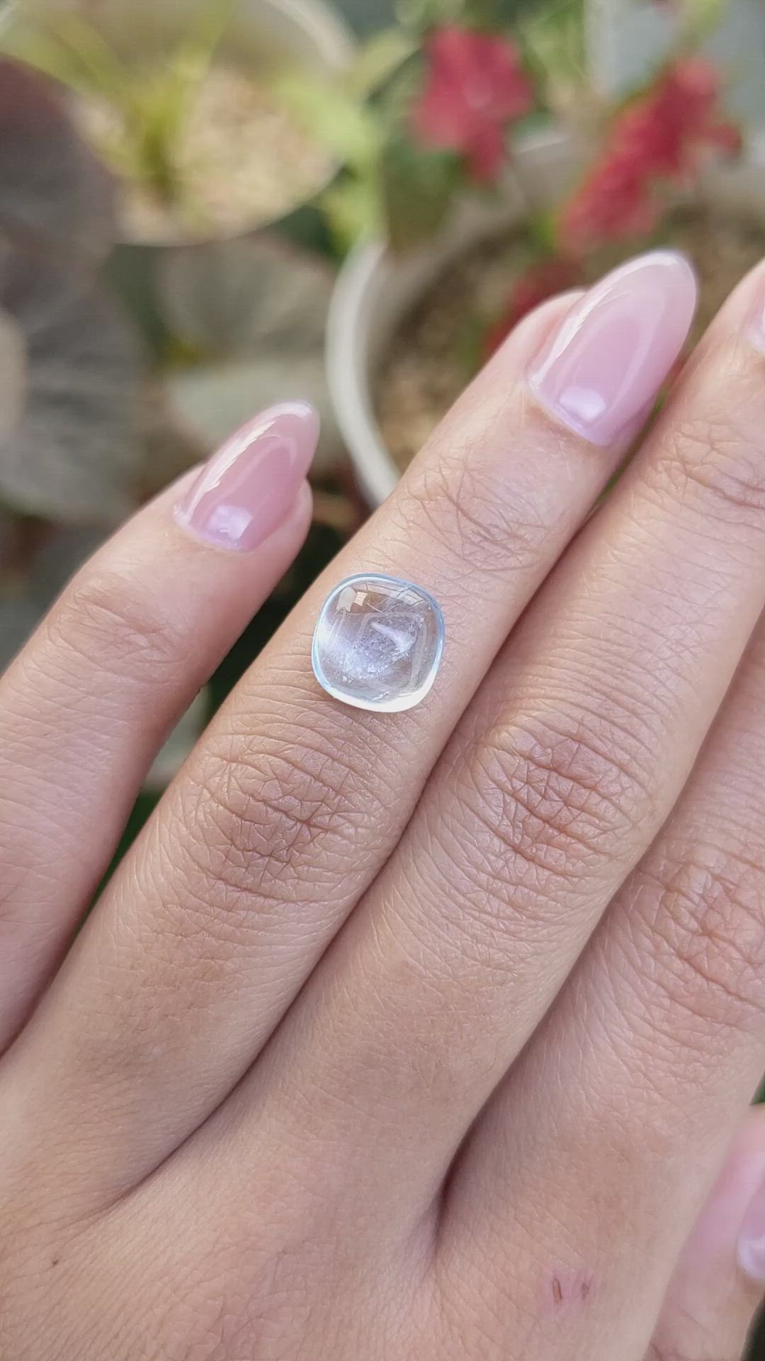 2.61 Ct. Sky Blue Cabochon Topaz from Brazil Size Video