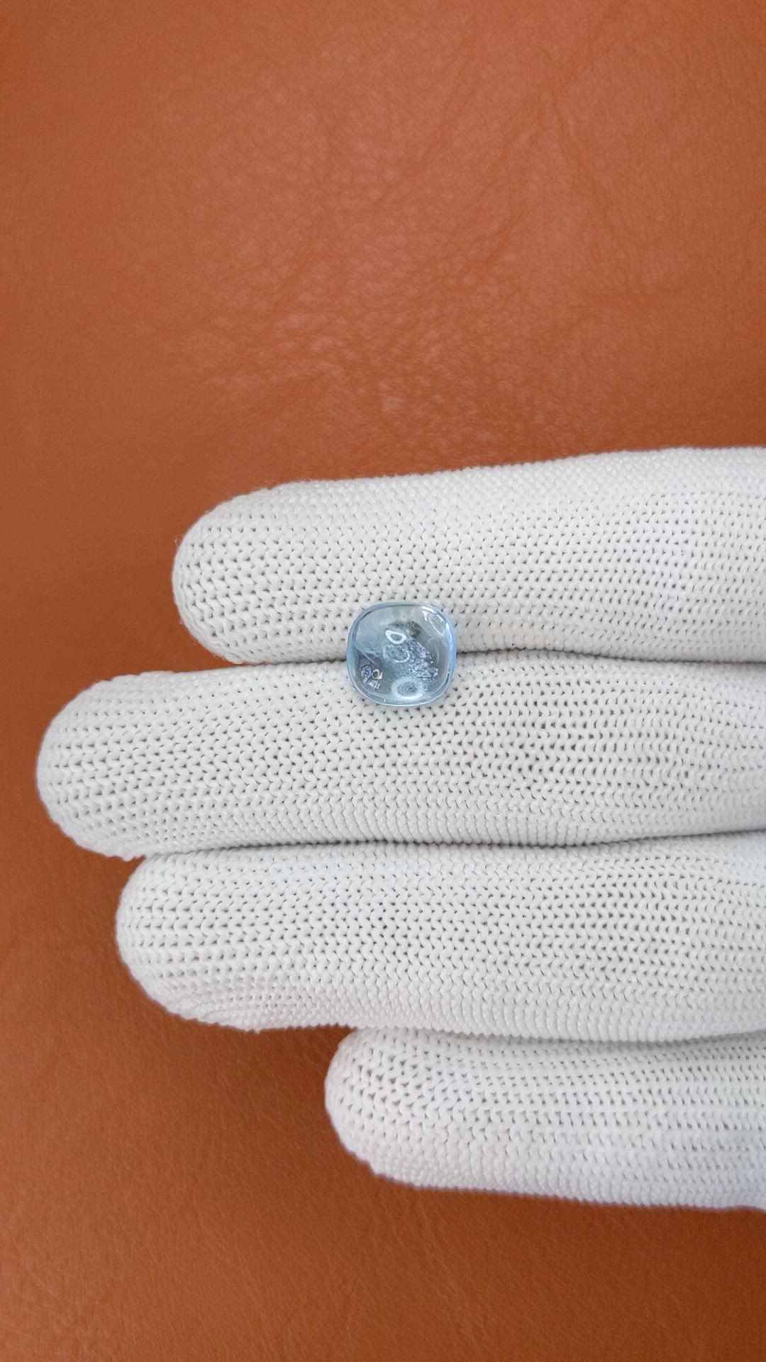 2.61 Ct. Sky Blue Cabochon Topaz from Brazil Size Video