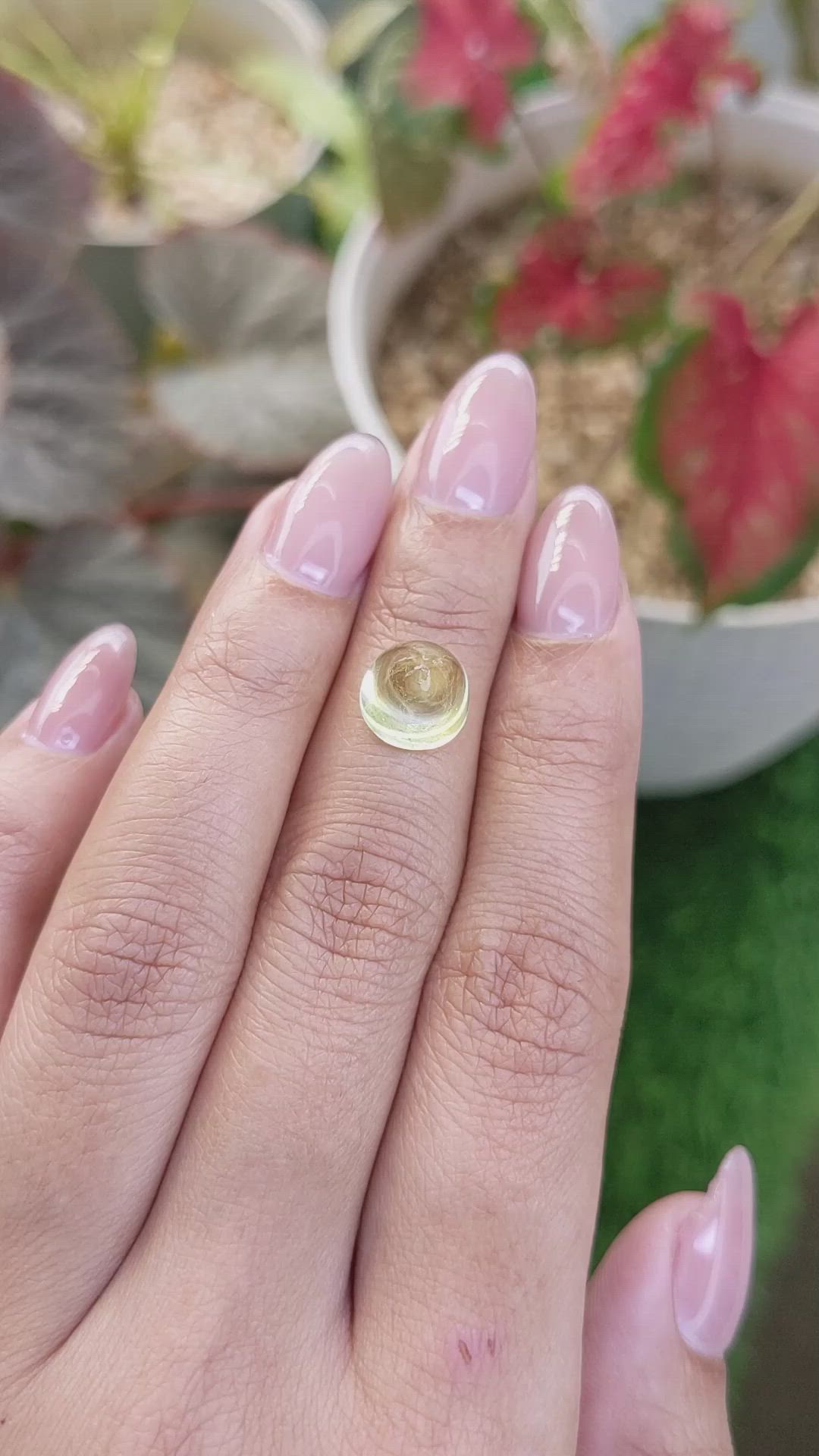 6.10 Ct. Lemon Cabochon Quartz from Madagascar Size Video