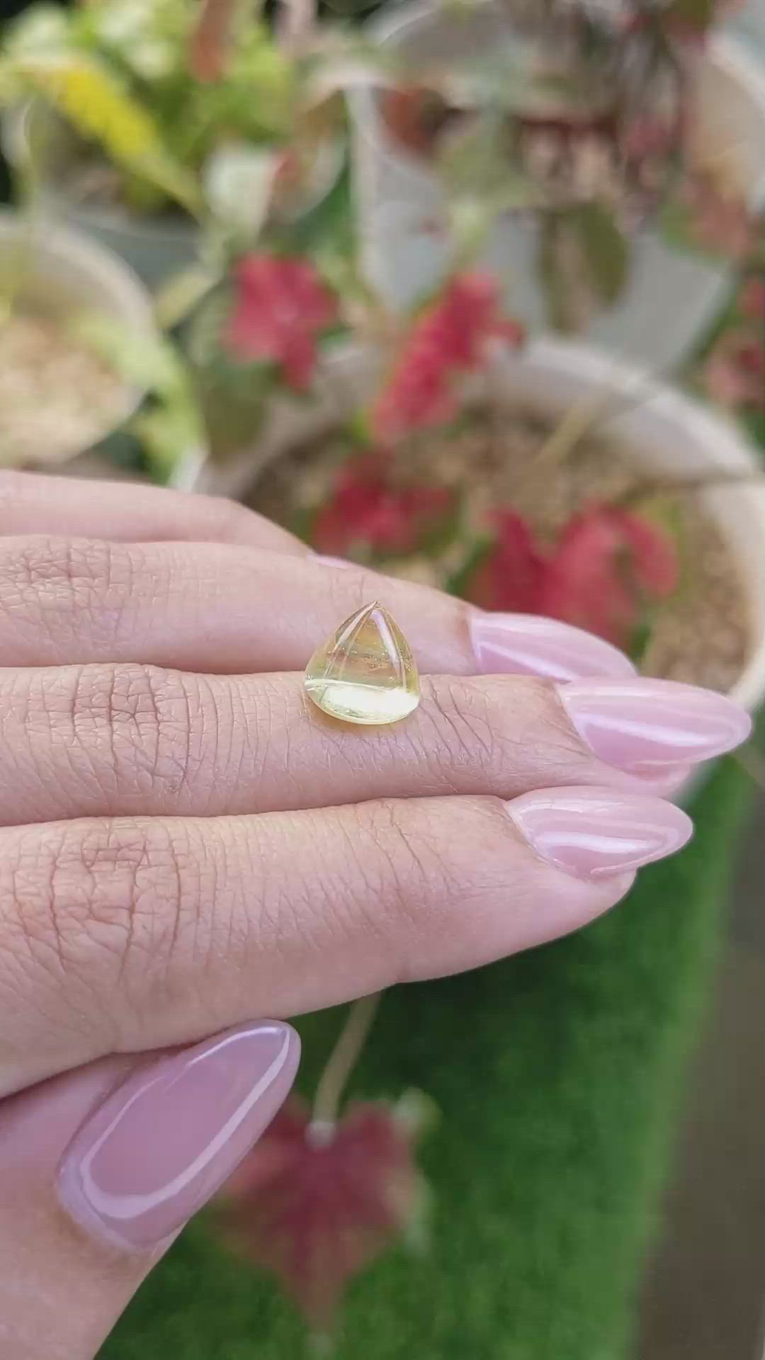 6.10 Ct. Lemon Cabochon Quartz from Madagascar Size Video