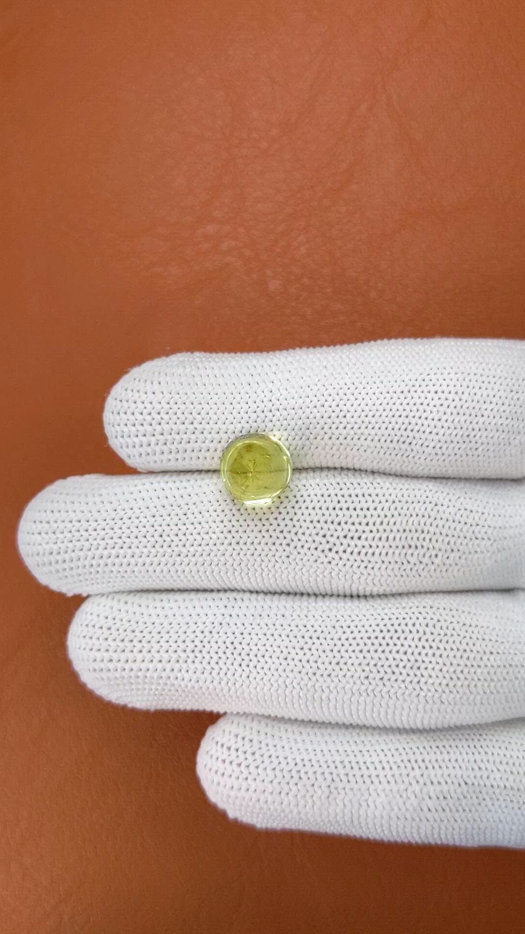 6.10 Ct. Lemon Cabochon Quartz from Madagascar Size Video