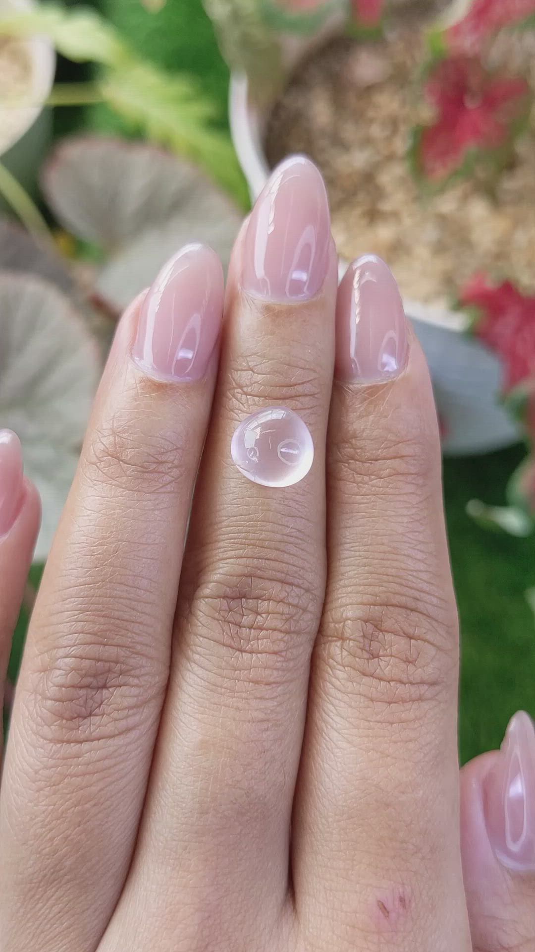 2.98 Ct. Pink Cabochon Rose Quartz from Ceylon (Sri Lanka) Size Video