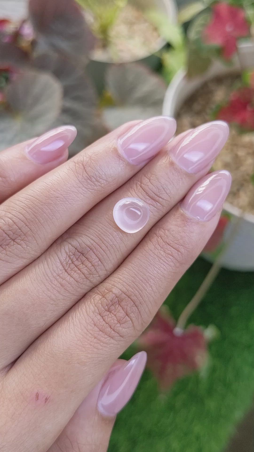 2.98 Ct. Pink Cabochon Rose Quartz from Ceylon (Sri Lanka) Size Video