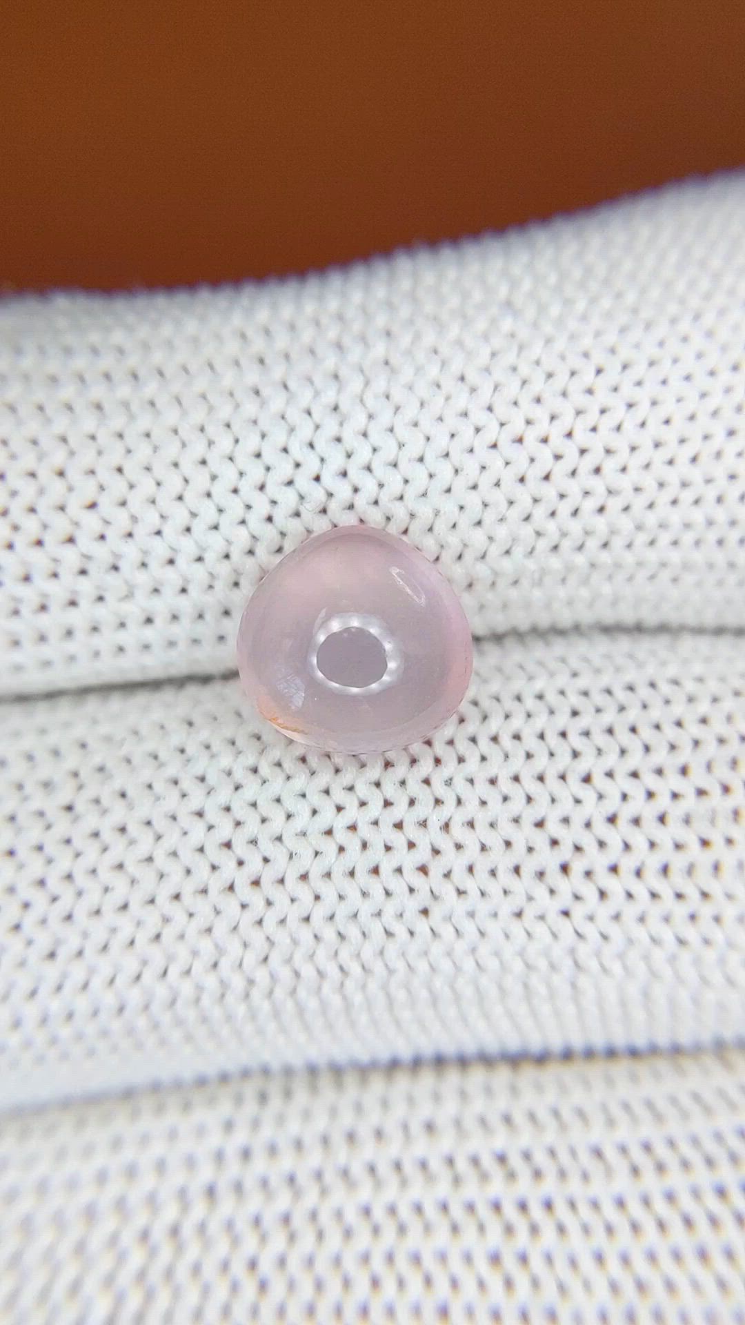 2.98 Ct. Pink Cabochon Rose Quartz from Ceylon (Sri Lanka) Size Video