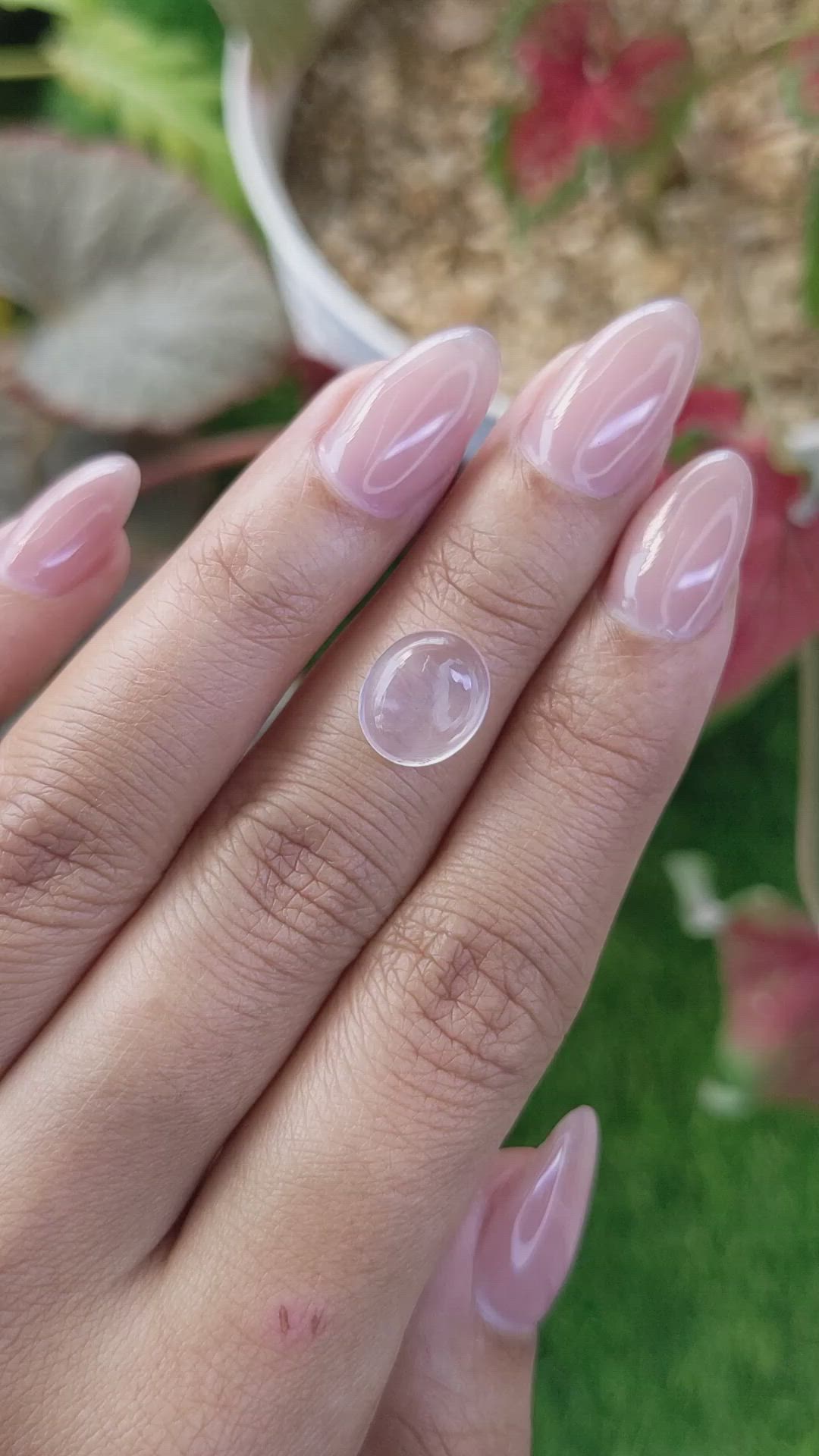 3.05 Ct. Pink Cabochon Rose Quartz from Ceylon (Sri Lanka) Size Video