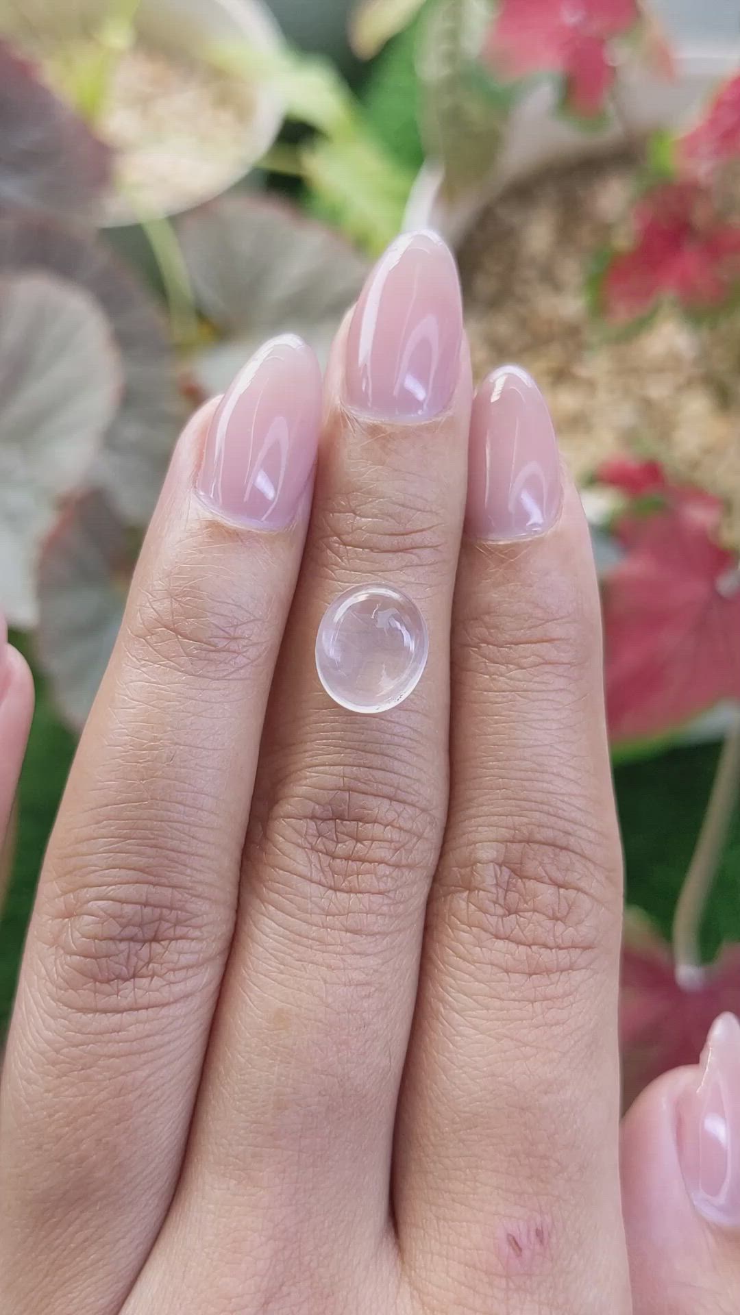 3.05 Ct. Pink Cabochon Rose Quartz from Ceylon (Sri Lanka) Size Video