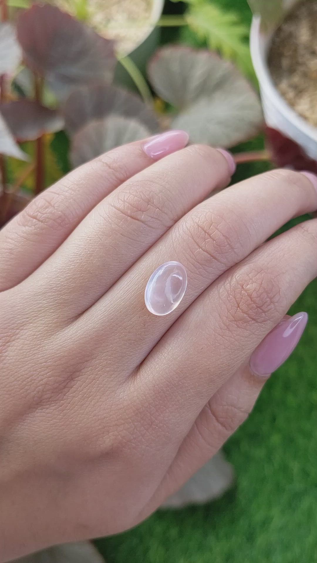 3.30 Ct. Pink Cabochon Rose Quartz from Ceylon (Sri Lanka) Size Video