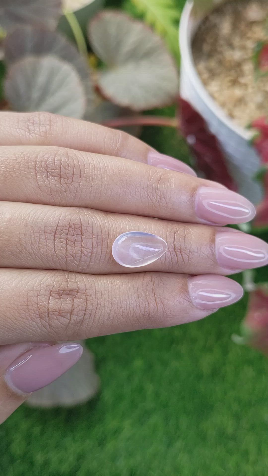 3.86 Ct. Pink Cabochon Rose Quartz from Ceylon (Sri Lanka) Size Video