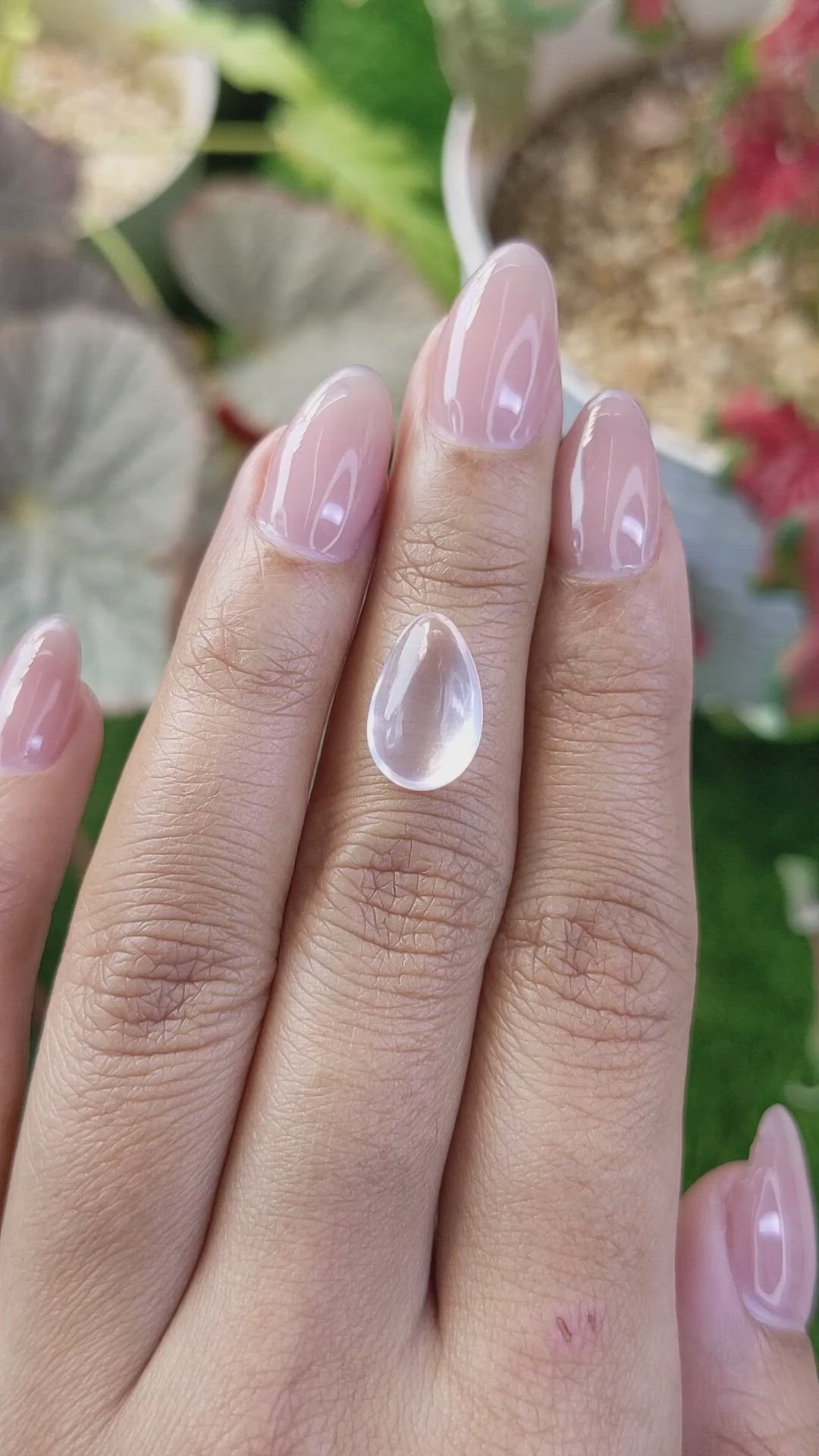 3.86 Ct. Pink Cabochon Rose Quartz from Ceylon (Sri Lanka) Size Video