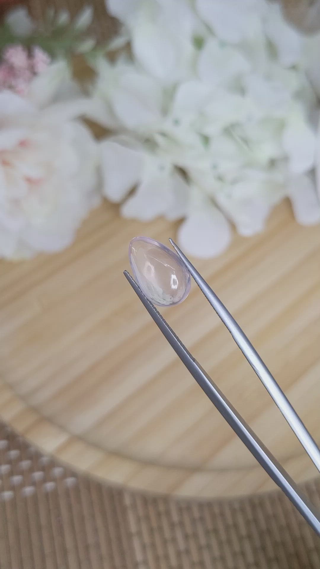 3.86 Ct. Pink Cabochon Rose Quartz from Ceylon (Sri Lanka) Size Video