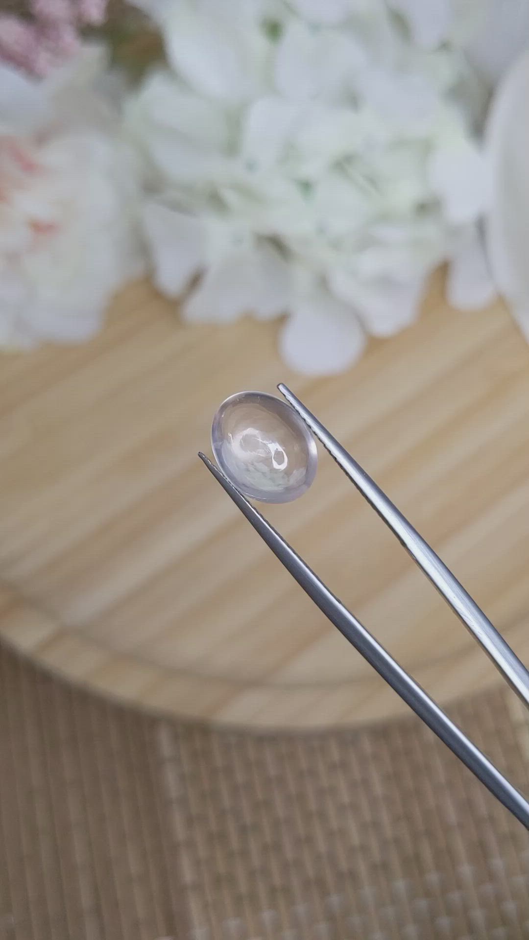 4.26 Ct. White Cabochon Quartz from Brazil Size Video