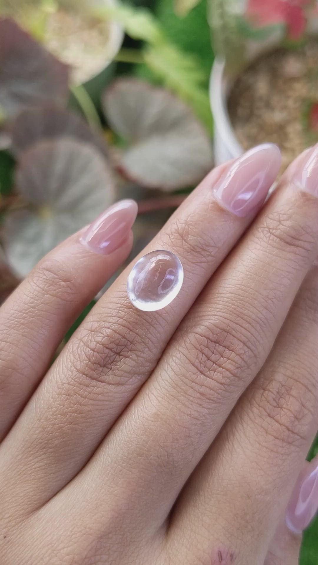 4.26 Ct. White Cabochon Quartz from Brazil Size Video