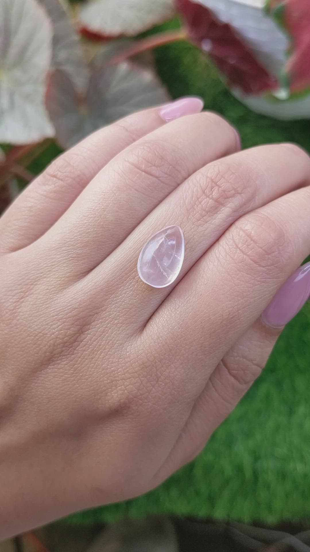 4.38 Ct. Pink Cabochon Rose Quartz from Ceylon (Sri Lanka) Size Video