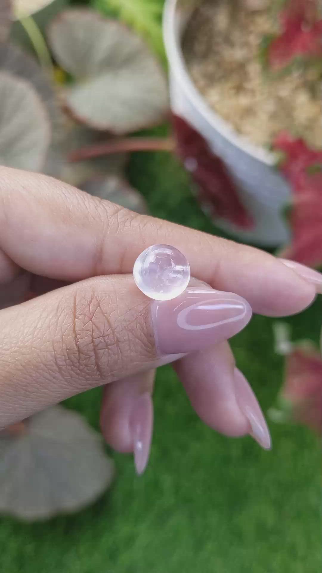 4.47 Ct. Pink Cabochon Rose Quartz from Ceylon (Sri Lanka) Size Video