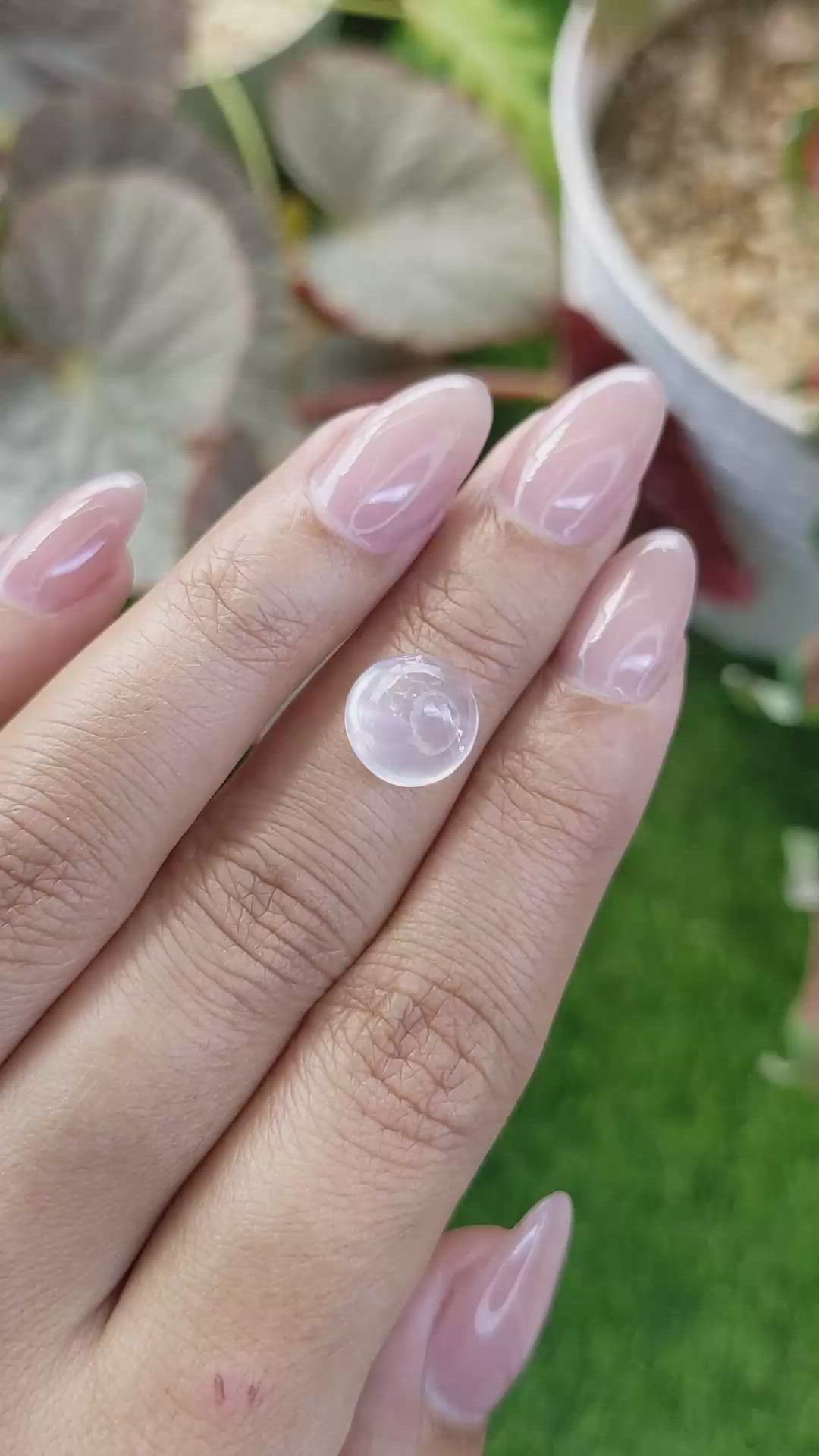 4.47 Ct. Pink Cabochon Rose Quartz from Ceylon (Sri Lanka) Size Video