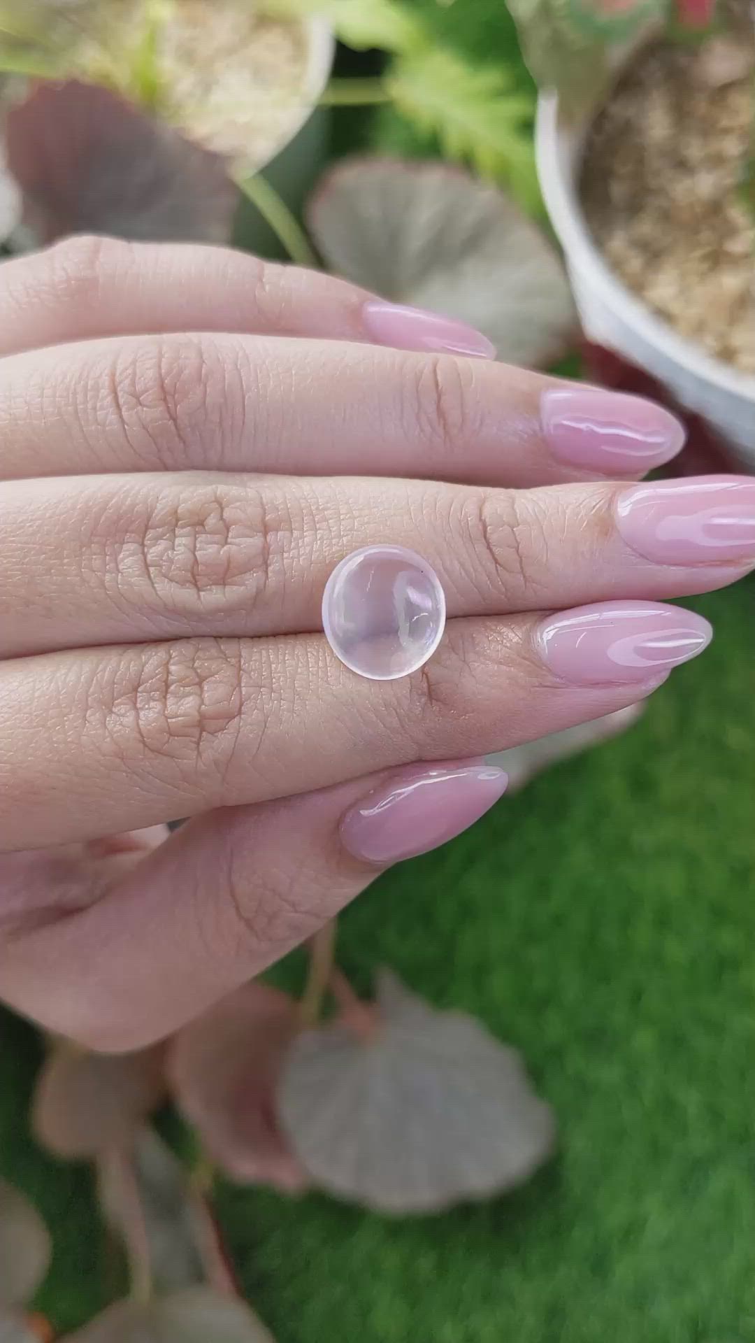 5.18 Ct. Pink Cabochon Rose Quartz from Ceylon (Sri Lanka) Size Video
