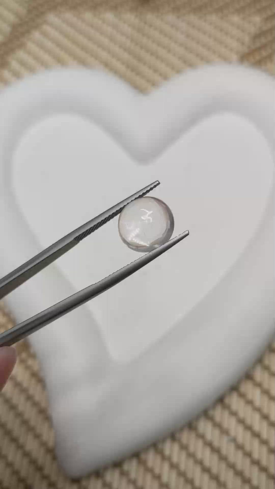 4.64 Ct. White Cabochon Quartz from Madagascar Size Video