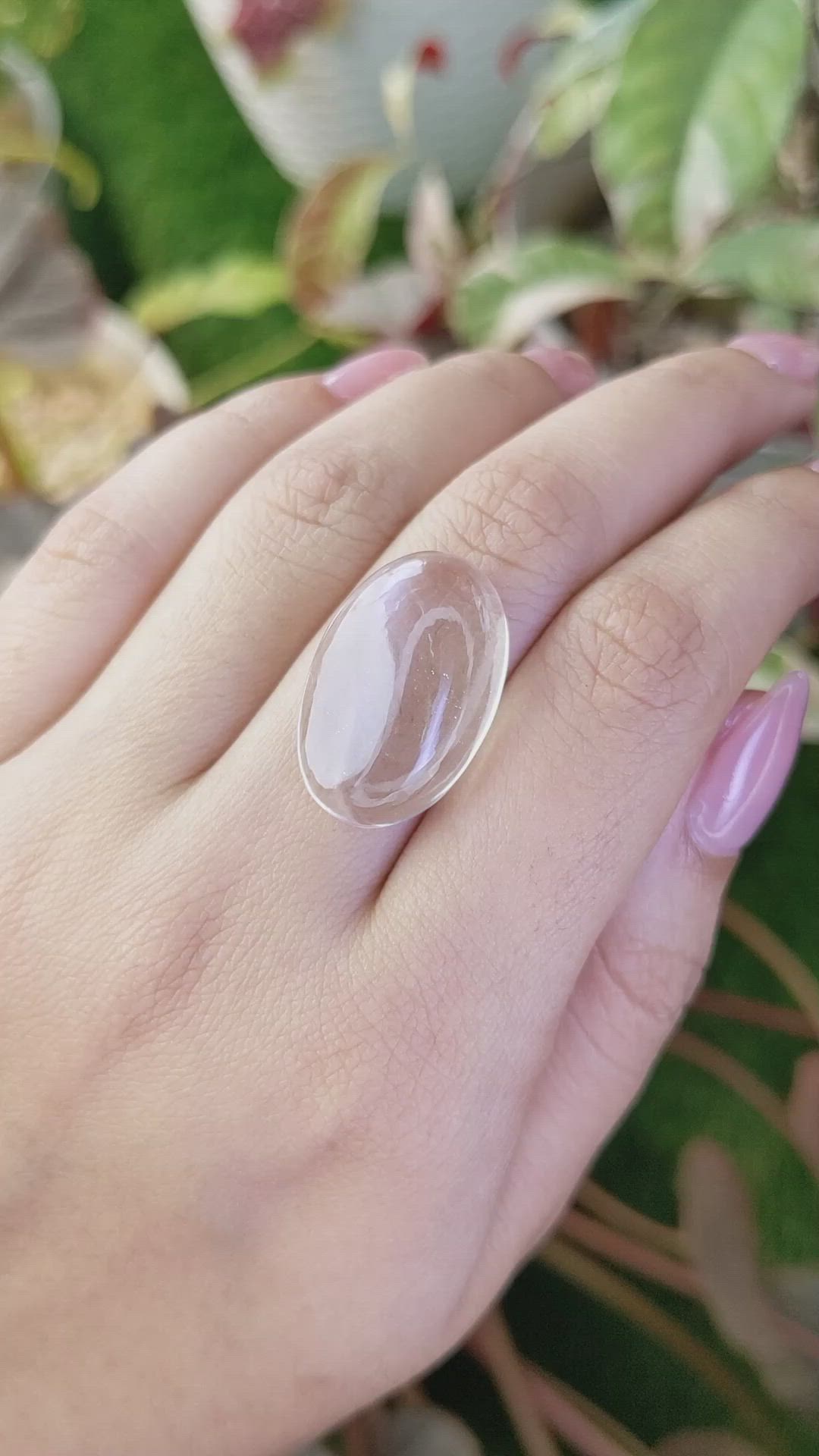 18.41 Ct. White Cabochon Quartz from Madagascar Size Video