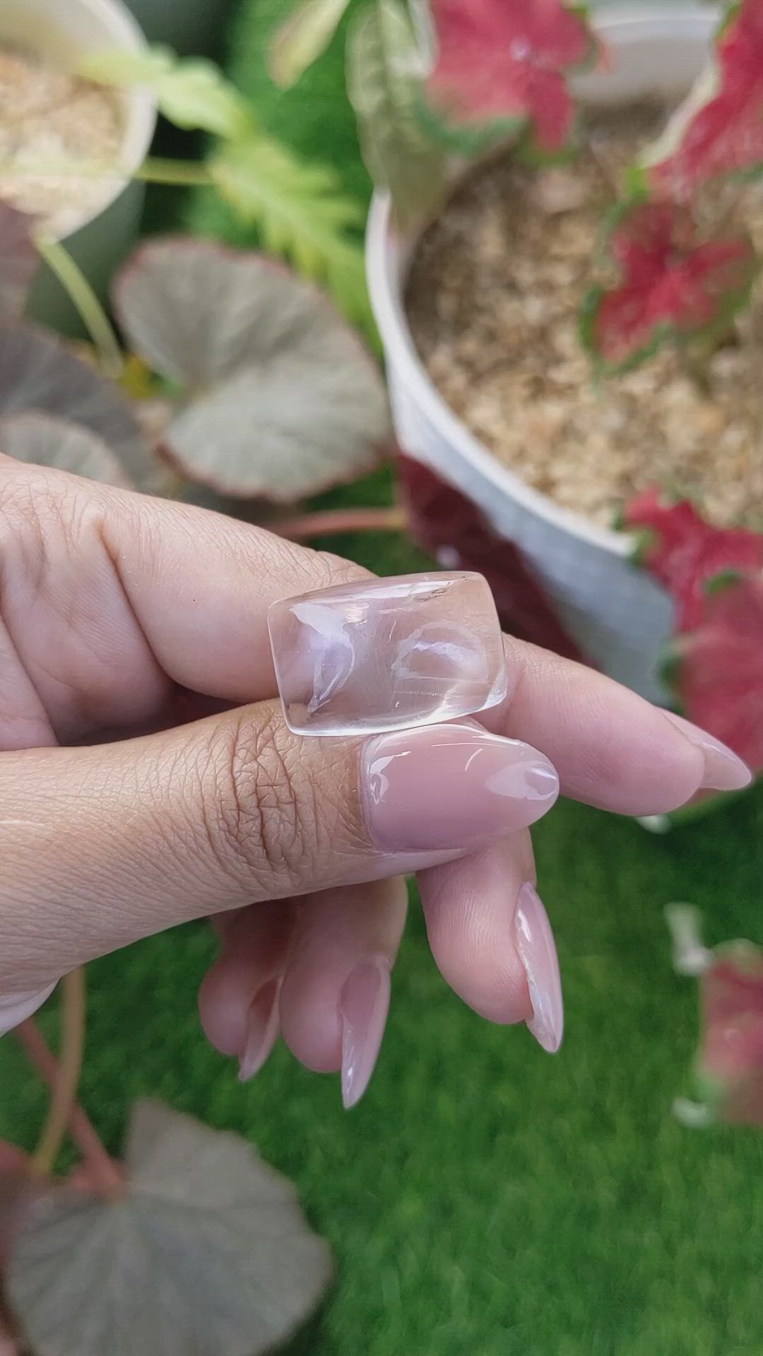 22.74 Ct. White Cabochon Quartz from Madagascar Size Video