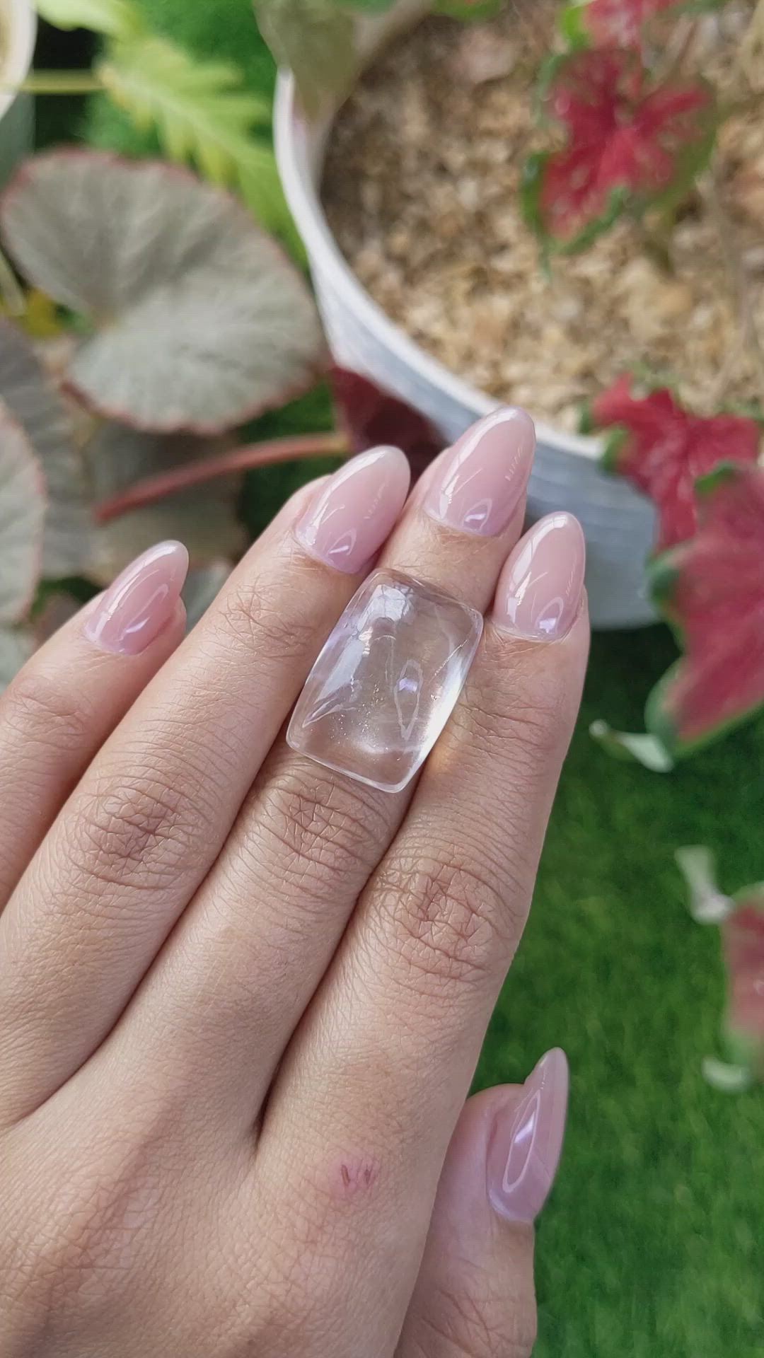 22.74 Ct. White Cabochon Quartz from Madagascar Size Video