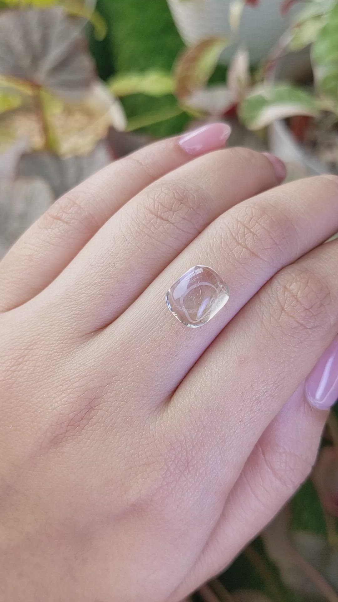 4.94 Ct. White Cabochon Quartz from Madagascar Size Video