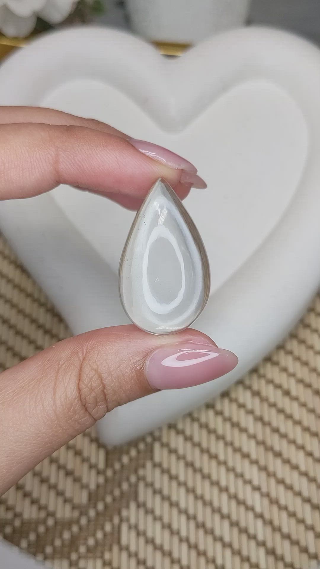 31.43 Ct. White Cabochon Quartz from Madagascar Size Video