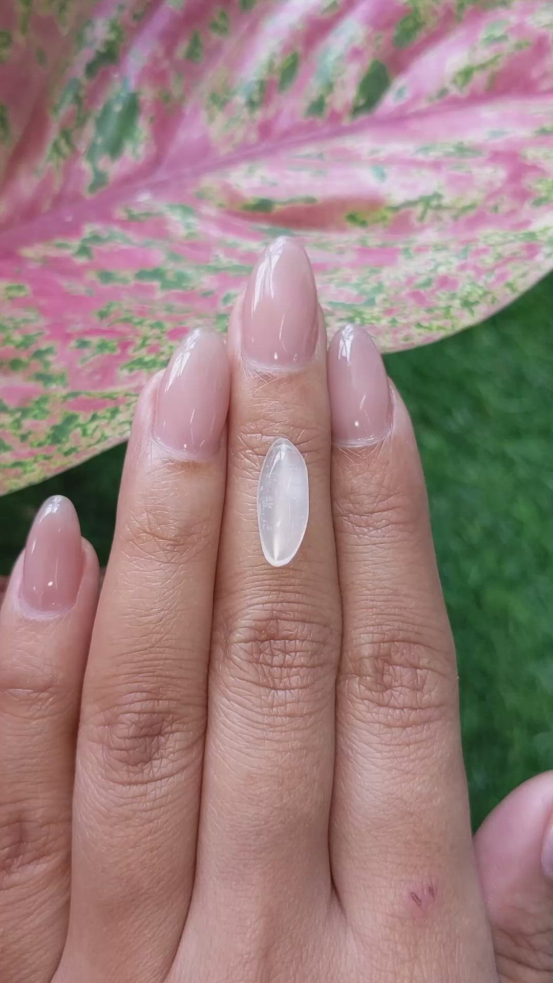 3.25 Ct. White Cabochon Moonstone from Ceylon (Sri Lanka) Size Video