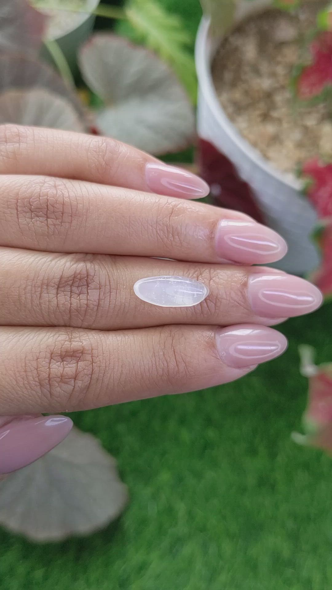 3.25 Ct. White Cabochon Moonstone from Ceylon (Sri Lanka) Size Video