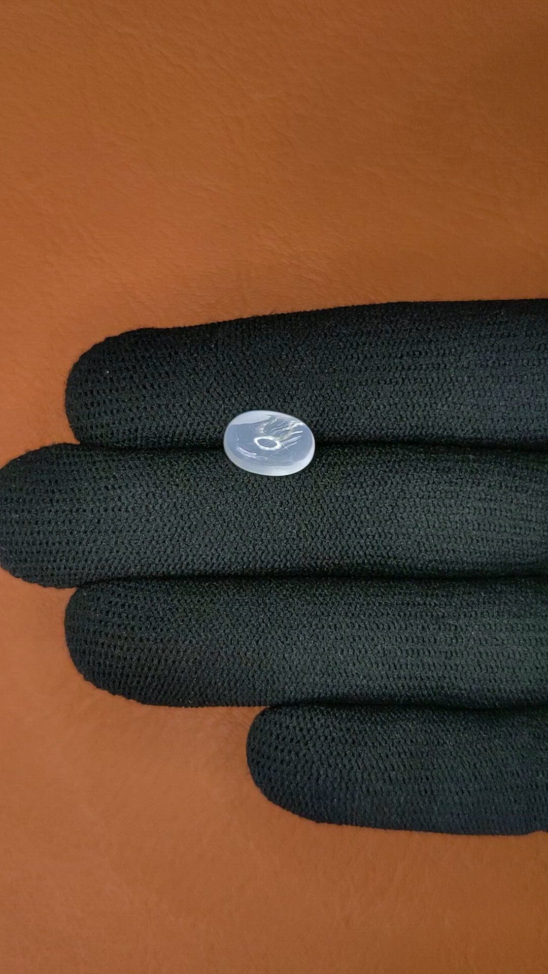 3.31 Ct. White Cabochon Moonstone from Ceylon (Sri Lanka) Size Video