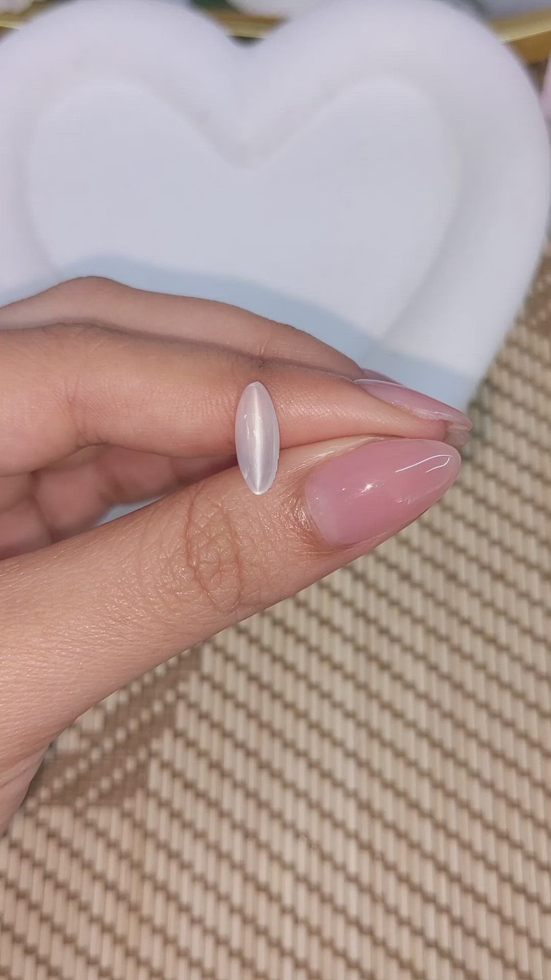 2.23 Ct. White Cabochon Moonstone from Ceylon (Sri Lanka) Size Video