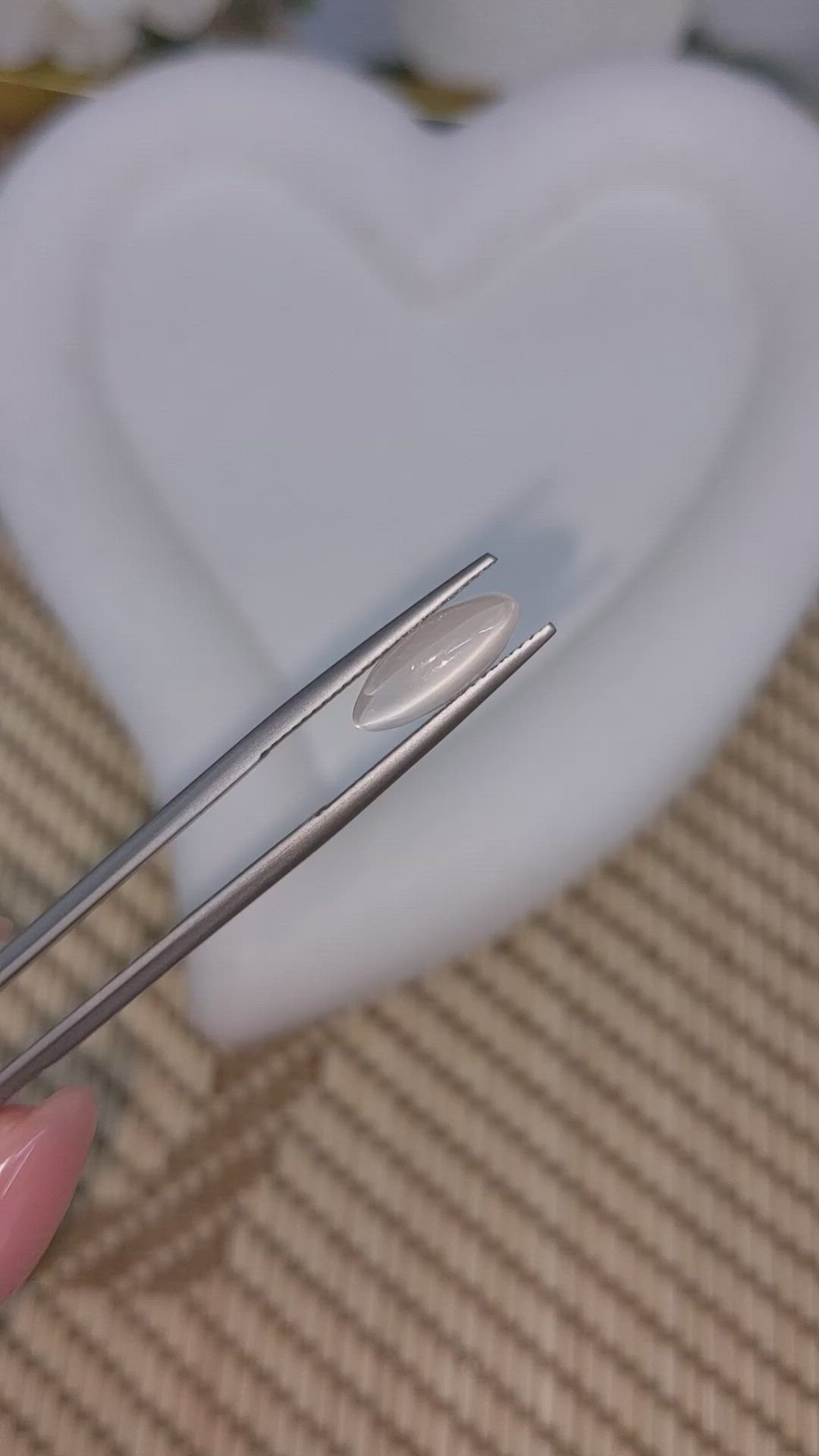2.23 Ct. White Cabochon Moonstone from Ceylon (Sri Lanka) Size Video