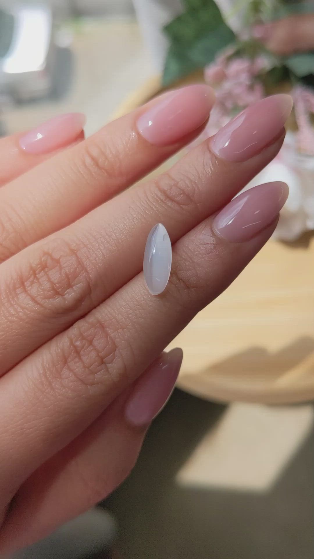 2.23 Ct. White Cabochon Moonstone from Ceylon (Sri Lanka) Size Video