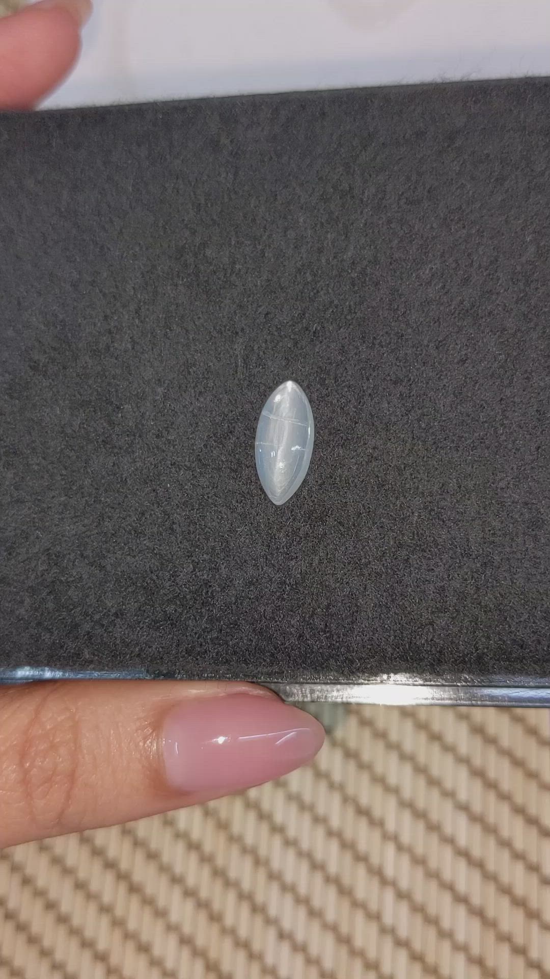 2.97 Ct. White Cabochon Moonstone from Ceylon (Sri Lanka) Size Video
