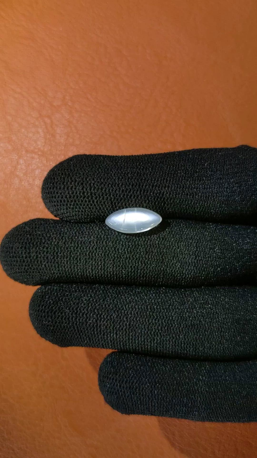 2.97 Ct. White Cabochon Moonstone from Ceylon (Sri Lanka) Size Video