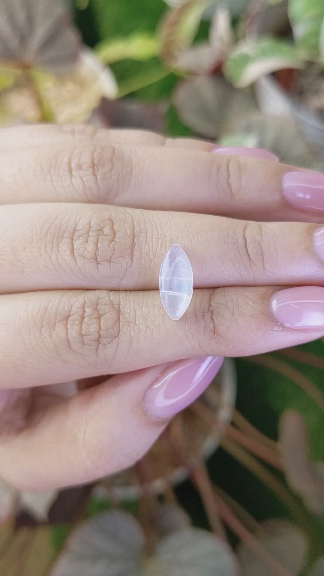 2.97 Ct. White Cabochon Moonstone from Ceylon (Sri Lanka) Size Video