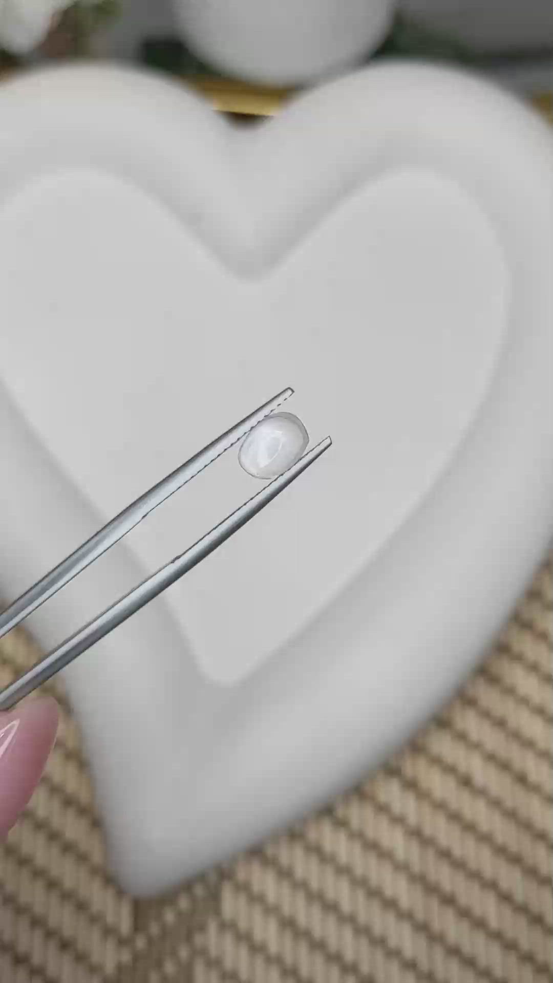 1.19 Ct. Blue Flash Cabochon Moonstone from Ceylon (Sri Lanka) Size Video