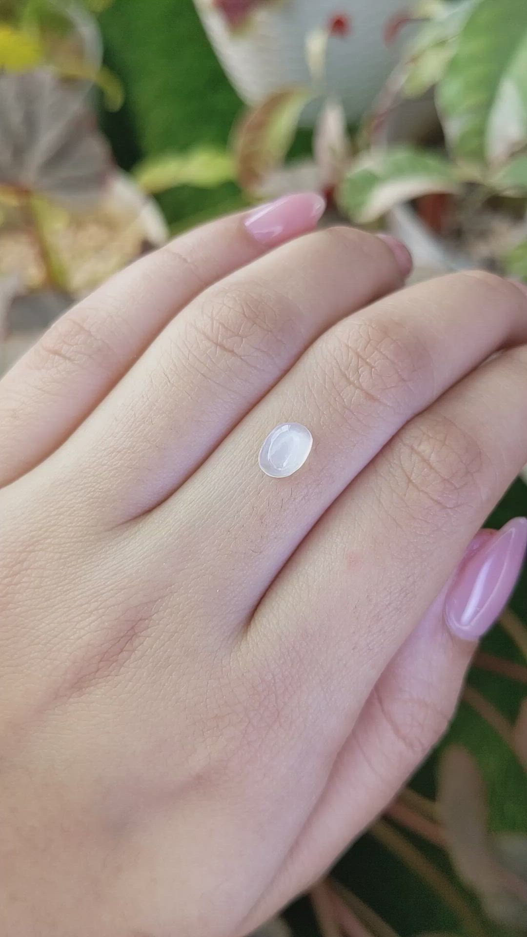 1.19 Ct. Blue Flash Cabochon Moonstone from Ceylon (Sri Lanka) Size Video