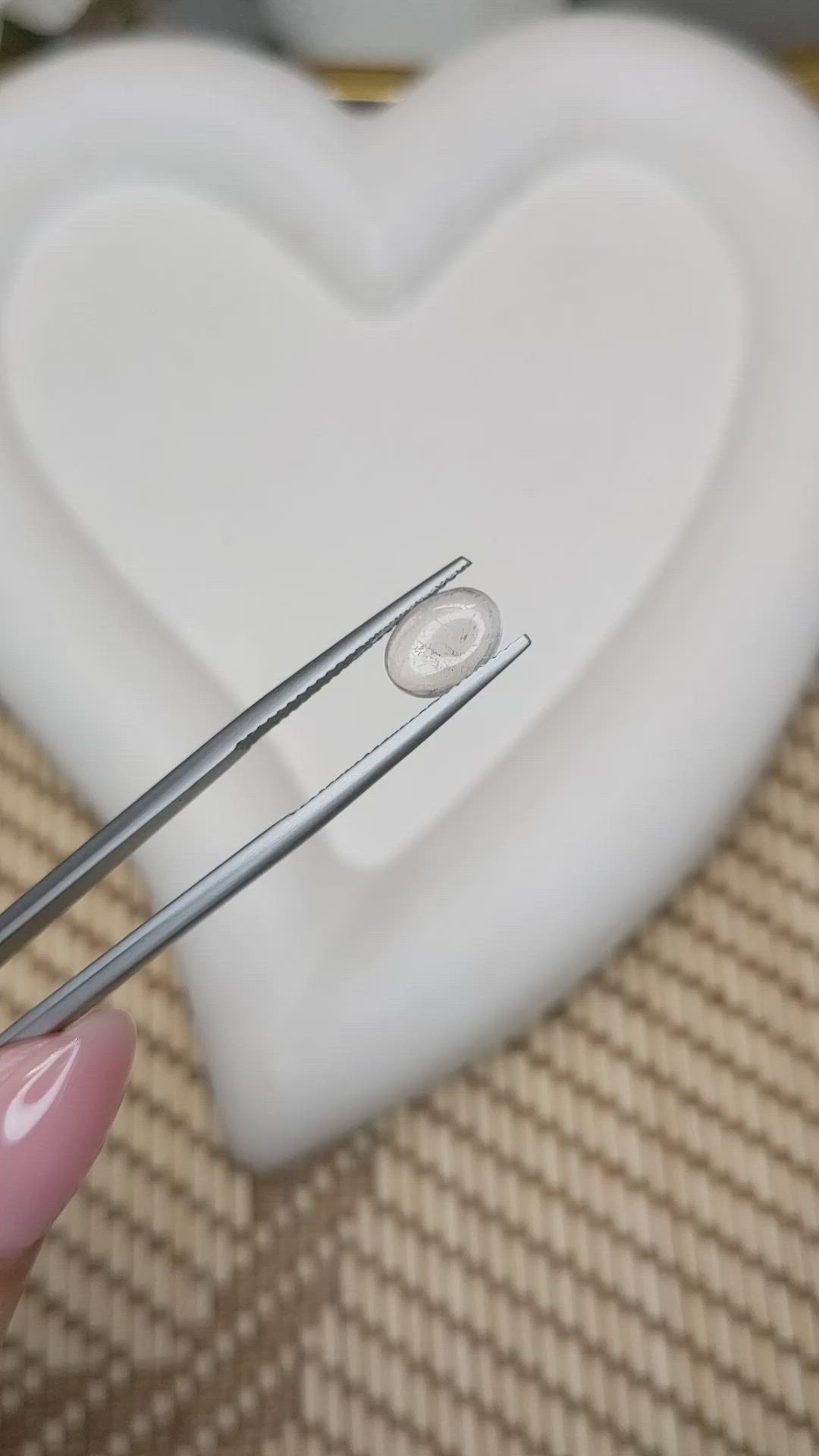 1.12 Ct. Blue Flash Cabochon Moonstone from Ceylon (Sri Lanka) Size Video