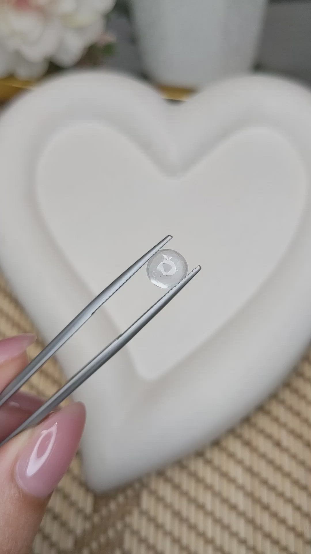 1.01 Ct. Blue Flash Cabochon Moonstone from Ceylon (Sri Lanka) Size Video